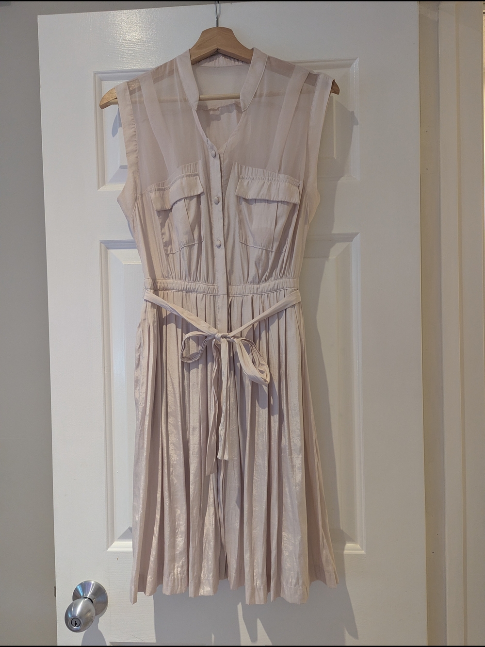 Anthropologie Moulinette Soeurs Blush Pink Midi Shirt Dress Coquette Romantic S